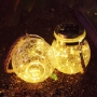 ghirlanda luminoasa 20 de leduri, 2m, glob din sticla cu franghie pentru atarnare, cu incarcare solara, lumina calda, IL-BL-01