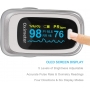 Pulsoximetru deget - Saturatie cu oxigen din sange , ritm respirator, monitor PI Sleep , contine husa rezistenta, alb, PULXS0X