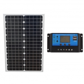 Kit Panou solar 30W, PYRAMID®, fotovoltaic, monocristalin, controller 30A  12/24V , cablu conectare, tensiune 18V, PS-PYR30