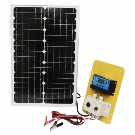 Kit Panou solar 30W, PYRAMID®, fotovoltaic, monocristalin, controller 30A 12/24V, cablu conectare, tensiune 18V, PS-PYR30-1