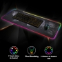 Mousepad Mare Cauciucat PYRAMID®, Gaming, LED RGB, Antiderapant, Waterproof,  Harta Lumii, Cablu USB Inclus, 80 x 30cm