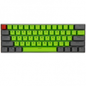 Set 61 butoane Royal Kludge PBT Double-Shot Keycaps, 61 taste, translucide, compatibile Cherry MX, US, Verde/Gri, KC-4