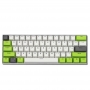 Set 61 butoane Royal Kludge PBT Double-Shot Keycaps, 61 taste, translucide, compatibile Cherry MX, US, Alb/Verde/Gri, KC-9