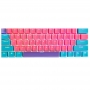 Set 61 butoane Royal Kludge PBT Double-Shot Keycaps, 61 taste, translucide, compatibile Cherry MX, US, Albastru/roz, KC-18