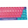 Set 61 butoane Royal Kludge PBT Double-Shot Keycaps, 61 taste, translucide, compatibile Cherry MX, US, Albastru/roz, KC-18