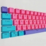 Set 61 butoane Royal Kludge PBT Double-Shot Keycaps, 61 taste, translucide, compatibile Cherry MX, US, Albastru/roz, KC-18