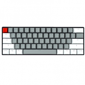 Set 61 butoane Royal Kludge PBT Double-Shot Keycaps, 61 taste, translucide, compatibile Cherry MX, US, Gri/Alb, KC-20