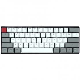 Set 61 butoane Royal Kludge PBT Double-Shot Keycaps, 61 taste, translucide, compatibile Cherry MX, US, Gri/Alb, KC-21