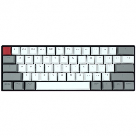 Set 61 butoane Royal Kludge PBT Double-Shot Keycaps, 61 taste, translucide, compatibile Cherry MX, US, Gri/Alb, KC-21