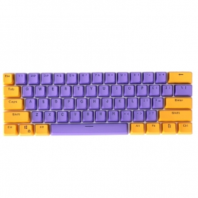 Set 61 butoane Royal Kludge PBT Double-Shot Keycaps, 61 taste, translucide, compatibile Cherry MX, US, Mov/Portocaliu, KC-23