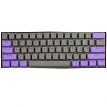 Ser 61 butoane Royal Kludge PBT Double-Shot Keycaps, 61 taste, translucide, compatibile Cherry MX, US, Gri/Mov, KC-24