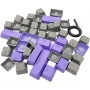 Ser 61 butoane Royal Kludge PBT Double-Shot Keycaps, 61 taste, translucide, compatibile Cherry MX, US, Gri/Mov, KC-24