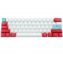 Set 61 butoane Royal Kludge PBT Double-Shot Keycaps, 61 taste, translucide, compatibile Cherry MX, US, Alb/Rosu, KC-27